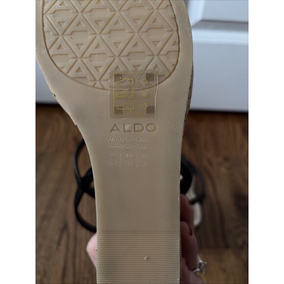 Aldo Mirabella Beige Wedge Sandal Size 8.5 - Picture 6 of 6